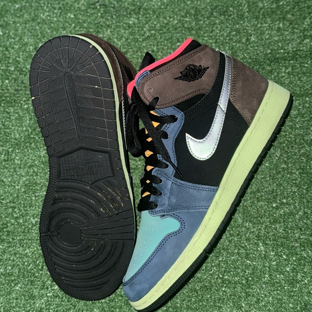 Multicolor High-Top Sneakers with Silver Swoosh
